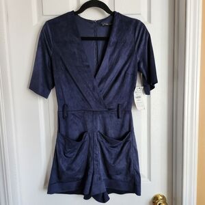 Zara navy velour romper size xs